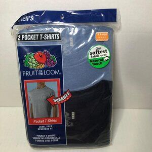1 Package of (2) Fruit of the Loom Mens Pocket T Shirts Size XL 46-48” 2006